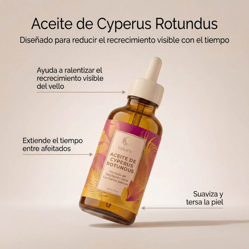 Aceite de Cyperus Valorie - Tratamiento para reducir el crecimiento del vello (60 ml)